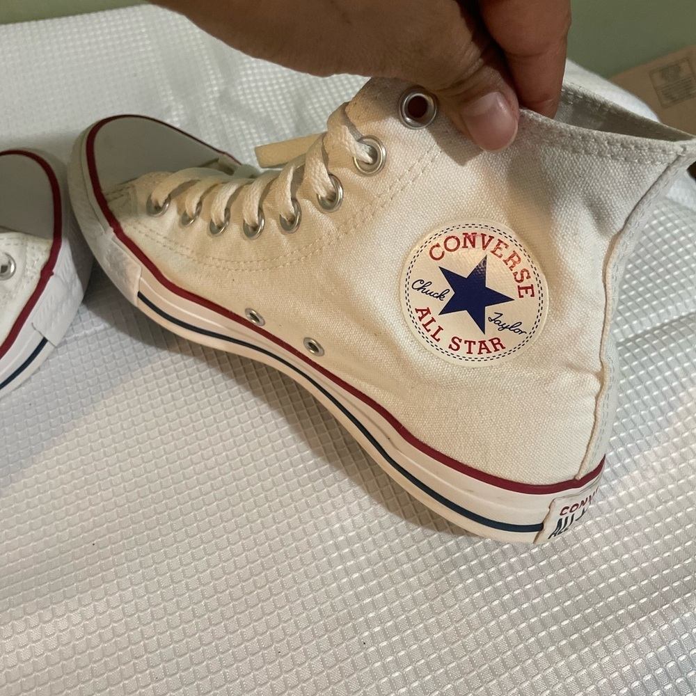 Converse All Star White Canvas High-Tops - Picture 8 of 8